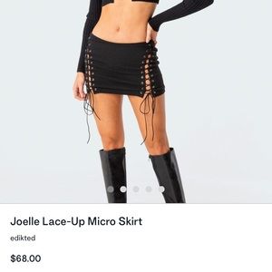 Mini skirt from edikted. Lace up super cute. Good for a night out!